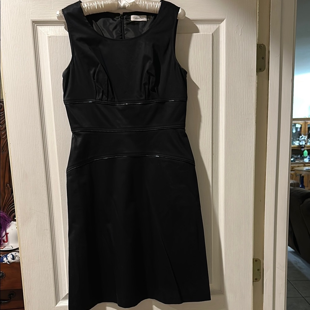 Calvin Klein Zipper Detail Black Sleeveless Dress